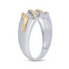 Image 4 : Mens Diamond Wedding Band Ring 1/2 Cttw 10kt Two-tone Gold