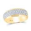 Image 1 : Mens Diamond Pave Band Ring 1-1/2 Cttw 14kt Yellow Gold