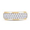 Image 2 : Mens Diamond Pave Band Ring 1-1/2 Cttw 14kt Yellow Gold