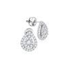 Image 1 : Diamond Teardrop Stud Earrings 3/4 Cttw 14kt White Gold