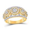 Image 1 : Diamond Cluster Anniversary Ring 1 Cttw 14kt Yellow Gold