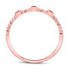 Image 4 : Princess Ruby 3-Stone Beaded Stackable Band Ring 1/20 Cttw 10kt Rose Gold