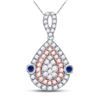 Image 1 : Diamond Teardrop Pendant 1/2 Cttw 10kt Two-tone Gold