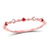 Image 1 : Ruby Diamond Beaded Stackable Band Ring 1/20 Cttw 10kt Rose Gold
