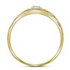 Image 2 : Mens Diamond Square Cluster Ring 1/8 Cttw 10kt Yellow Gold