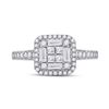 Image 2 : Baguette Diamond Square Cluster Ring 3/4 Cttw 14kt White Gold