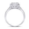 Image 3 : Baguette Diamond Square Cluster Ring 3/4 Cttw 14kt White Gold