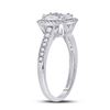 Image 4 : Baguette Diamond Square Cluster Ring 3/4 Cttw 14kt White Gold