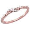 Image 1 : Diamond Crossover Stackable Band Ring 1/20 Cttw 14kt Rose Gold