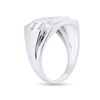 Image 4 : Mens Diamond Square Cluster Ring 1/3 Cttw 10kt White Gold