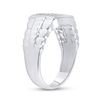 Image 4 : Mens Diamond Rectangle Cluster Ribbed Ring 1/2 Cttw 10kt White Gold