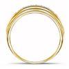 Image 2 : Mens Diamond Double Row Wedding Band 1/10 Cttw 10kt Yellow Two-tone Gold