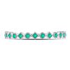 Image 2 : Emerald Square Dot Stackable Band Ring 1/5 Cttw 10kt White Gold