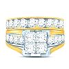 Image 2 : Princess Diamond Bridal Wedding Ring Band Set 4 Cttw 14kt Yellow Gold