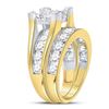 Image 3 : Princess Diamond Bridal Wedding Ring Band Set 4 Cttw 14kt Yellow Gold