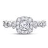 Image 4 : Diamond Solitaire Bridal Wedding Engagement Ring 3/4 Cttw 14kt Two-tone Gold