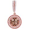 Image 1 : Brown Diamond Cluster Pendant 1 Cttw 14kt Rose Gold