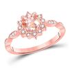 Image 1 : Morganite Starburst Solitaire Ring 3/4 Cttw 10kt Rose Gold