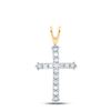 Image 1 : Diamond Cross Pendant 1/4 Cttw 10kt Yellow Gold