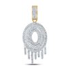 Image 1 : Mens Diamond Dripping O Letter Charm Pendant 3/4 Cttw 10kt Yellow Gold