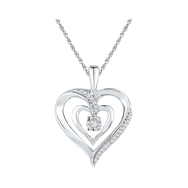 Diamond Heart Pendant 1/10 Cttw Sterling Silver