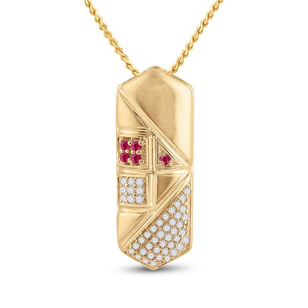 Pink Sapphire Diamond Fashion Pendant 1/5 Cttw 14kt Yellow Gold