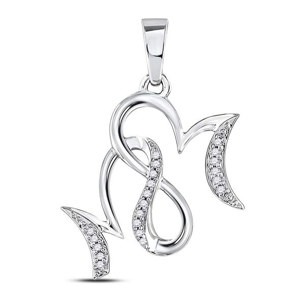 Diamond Mom Mother Pendant 1/10 Cttw 10kt White Gold