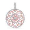 Image 1 : Diamond Circle Pendant 1/2 Cttw 10kt Two-tone Gold