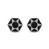 Image 2 : Sterling Silver Black Color Enhanced Diamond Hexagon Star Cluster Earrings 1/5 Cttw Sterling Silver
