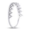 Image 3 : Diamond Chevron Stackable Band Ring 1/10 Cttw 10kt White Gold