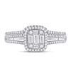 Image 2 : Baguette Diamond Bridal Wedding Ring Band Set 1/2 Cttw 14kt White Gold