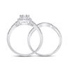 Image 3 : Baguette Diamond Bridal Wedding Ring Band Set 1/2 Cttw 14kt White Gold