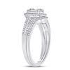 Image 4 : Baguette Diamond Bridal Wedding Ring Band Set 1/2 Cttw 14kt White Gold