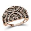 Image 1 : Red Color Enhanced Diamond Fashion Ring 1/2 Cttw 10kt Rose Gold