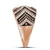 Image 2 : Red Color Enhanced Diamond Fashion Ring 1/2 Cttw 10kt Rose Gold