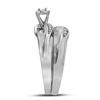 Image 3 : His Hers Diamond Solitaire Matching Wedding Set 1/6 Cttw 10kt White Gold