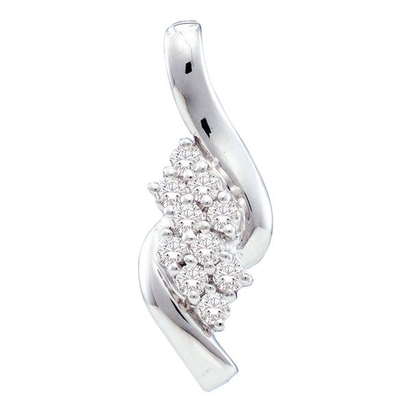 Diamond Fashion Cluster Pendant 1/4 Cttw 14kt White Gold