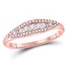 Image 1 : Diamond Modern Anniversary Band Ring 3/8 Cttw 14kt Rose Gold
