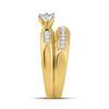 Image 4 : His Hers Diamond Solitaire Matching Wedding Set 1/2 Cttw 14kt Yellow Gold