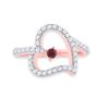 Image 2 : Ruby Diamond Heart Ring 3/8 Cttw 10kt Rose Gold