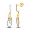 Image 1 : Diamond Dangle Earrings 1/4 Cttw 10kt Yellow Gold