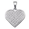 Image 1 : Diamond Heart Cluster Pendant 1/6 Cttw Sterling Silver