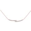 Image 1 : Diamond Curved Bypass Bar Necklace 1/2 Cttw 14kt Rose Gold