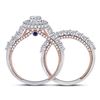 Image 3 : Diamond Bridal Wedding Ring Band Set 1-3/4 Cttw 14kt Two-tone Gold