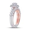 Image 4 : Diamond Bridal Wedding Ring Band Set 1-3/4 Cttw 14kt Two-tone Gold