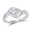 Image 1 : Diamond Solitaire Bridal Wedding Engagement Ring 1/5 Cttw 10kt White Gold