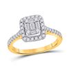 Image 1 : Baguette Diamond Square Ring 1/2 Cttw 14kt Yellow Gold
