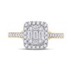 Image 2 : Baguette Diamond Square Ring 1/2 Cttw 14kt Yellow Gold