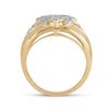 Image 3 : Mens Diamond Offset Square Cluster Ring 1/3 Cttw 10kt Yellow Gold