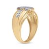 Image 4 : Mens Diamond Offset Square Cluster Ring 1/3 Cttw 10kt Yellow Gold
